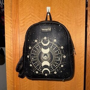Loungefly Black Backpack with Celestial Design